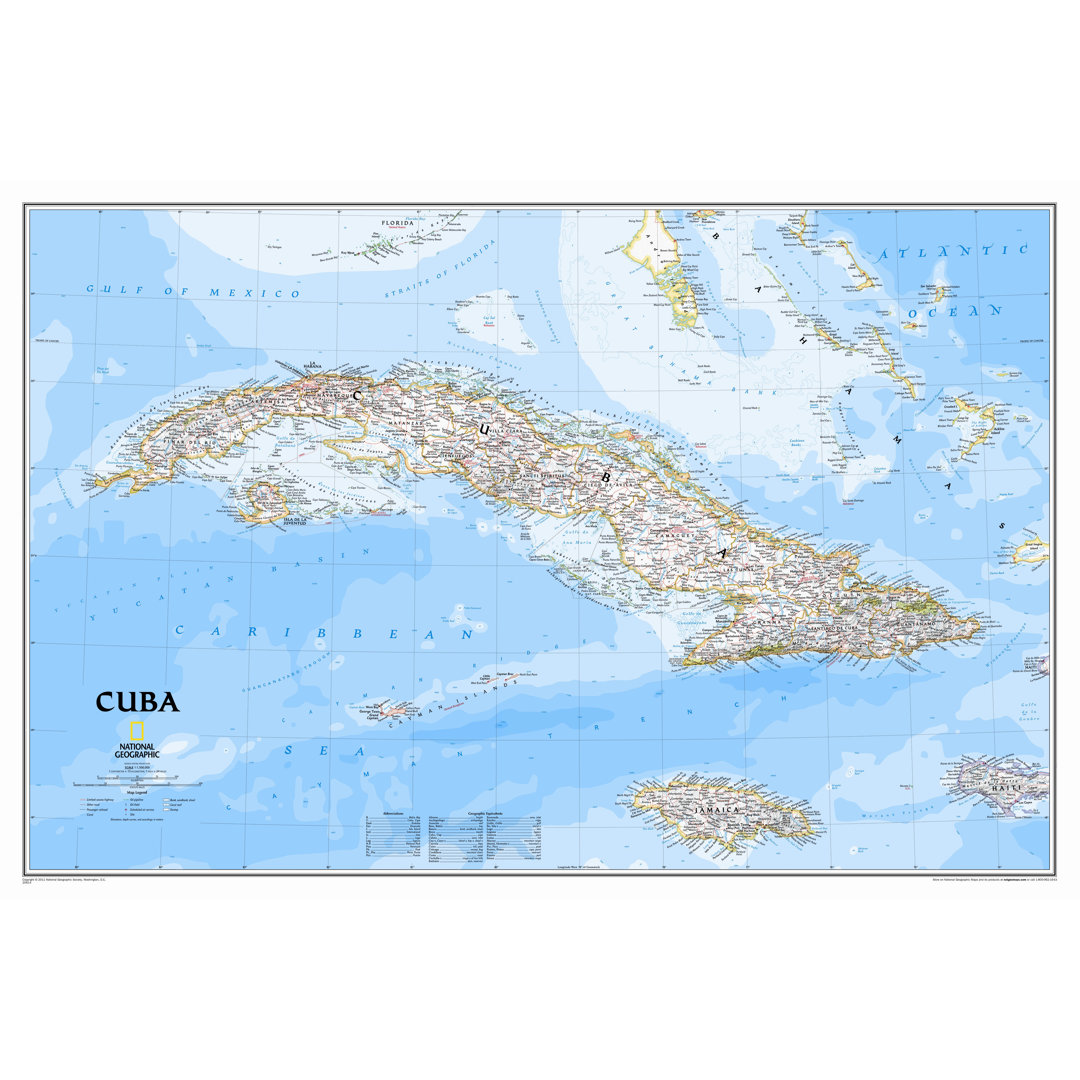 Cuba Classic Wall Map National Geographic Maps