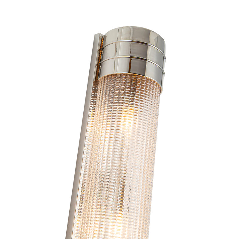 Willard Polished Nickel and Prismatic Glass Vanity Light