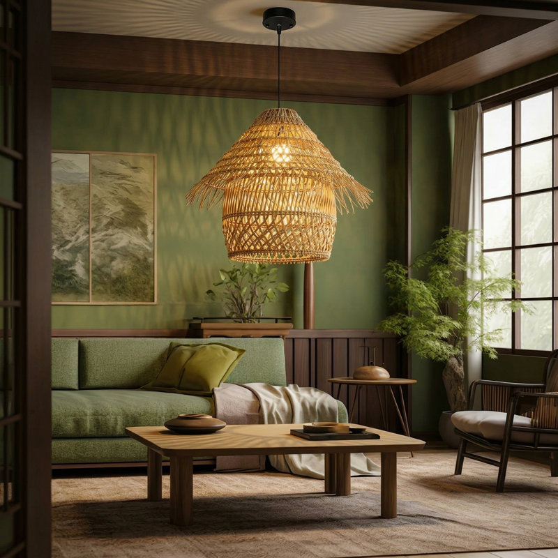 Lampe suspendue 1 lumière Coastal, H 16,92 po x l 19,68 po x P 19,68 po