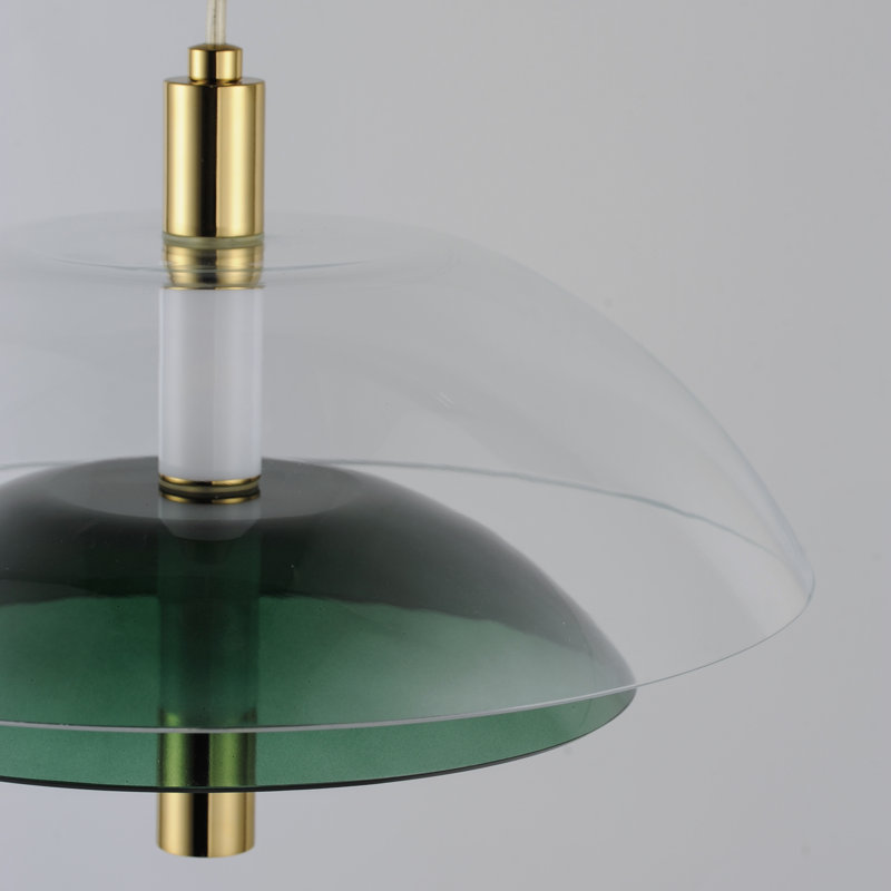 Arya 2 - Light LED Pendant, Emerald Green/Clear, French Gold