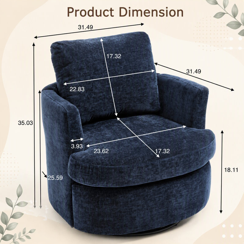 Chaise pivotante, Blue Fabric