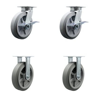 4 Piece Thermoplastic Rubber Caster Set