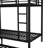 Metal Bunk Bed with Trundle, Black-114313895