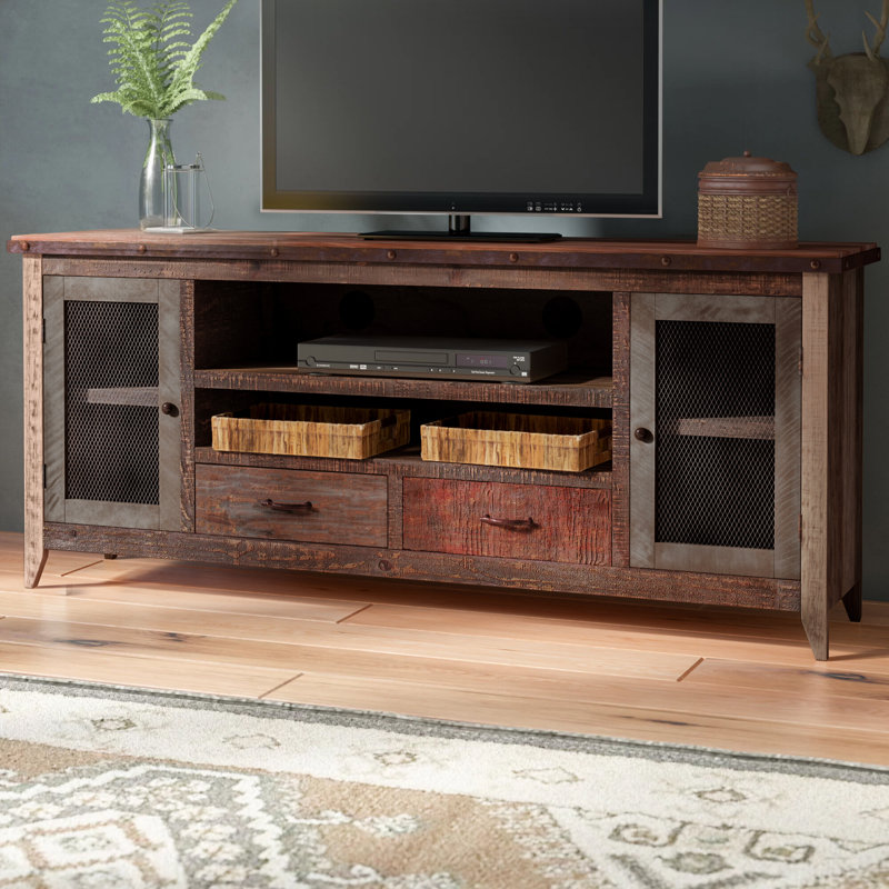 Meuble télé en bois massif Lupita, 76"