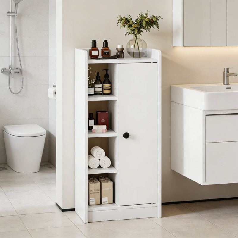 Engineered Wood Freestanding Linen Cabinet