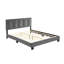 Grand lit plateforme avec tête de lit à hauteur ajustable - Structure de lit capitonnée en velours capitonné gris foncé, aucun sommier nécessaire-1974923177-1974923218-1974923222