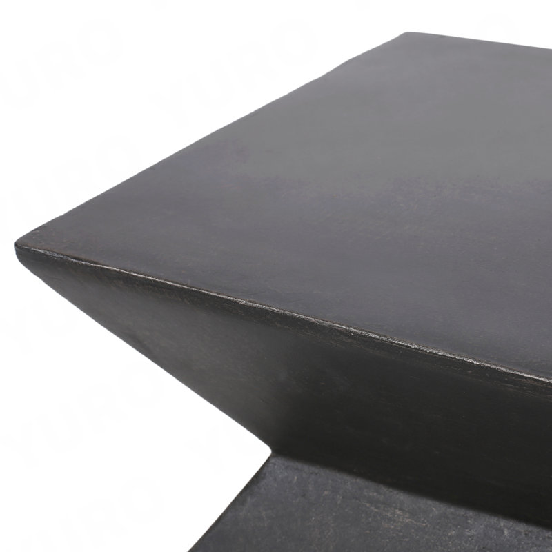 Table d'appoint d'extérieur en béton léger, table de bout Mgo, H 20 po x l 15,5 po x P 15,5 po, Cuivre