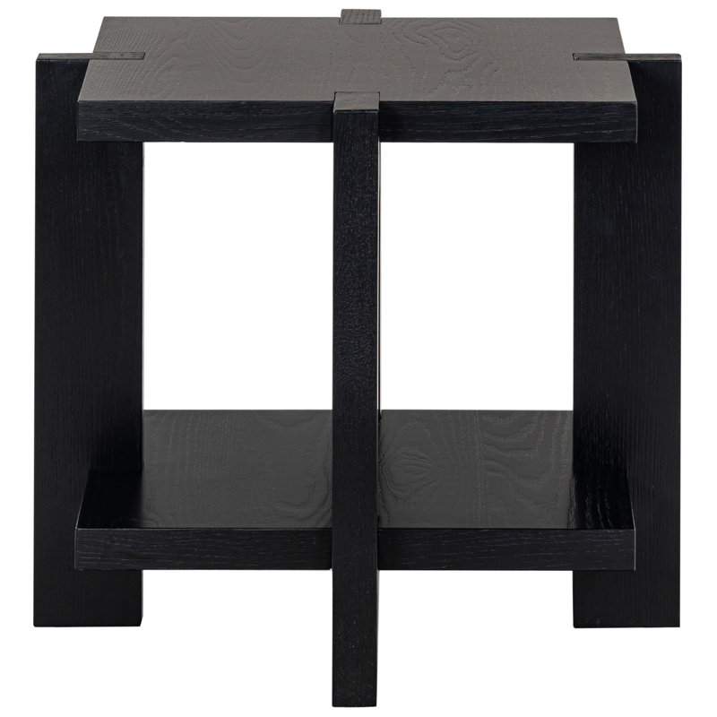 Quigley Square Wood Accent Table, Black