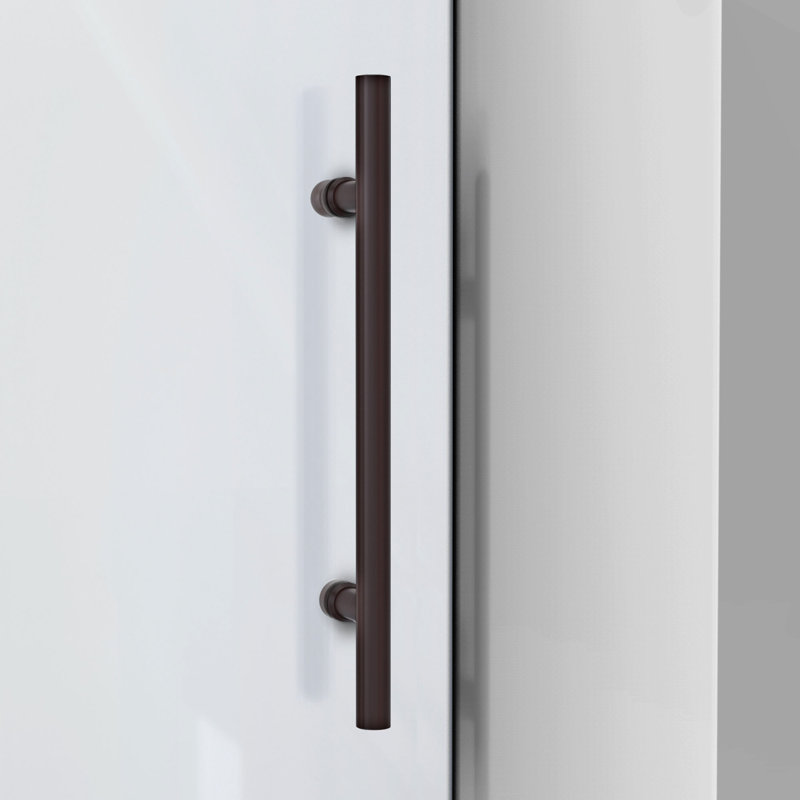 Enigma-XO 50" W x 76" H Sliding Frameless Shower Door with Clear Max™ Technology, Oil Rubbed Bronze