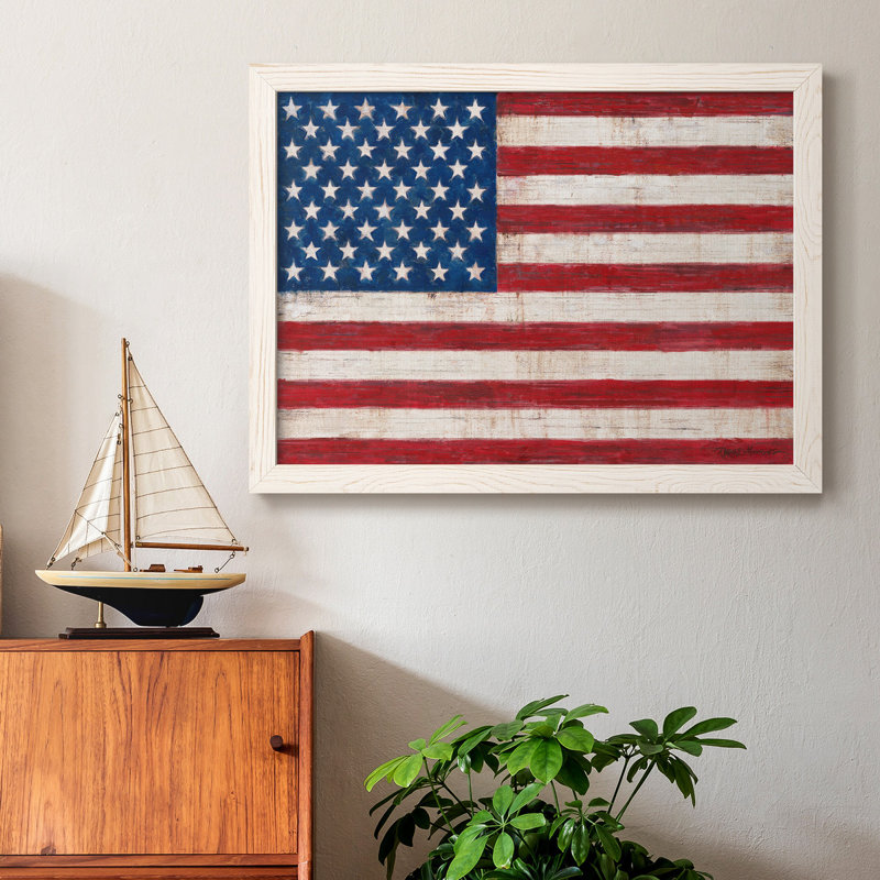" Old Glory ", White, 27.5" H x 37.5" W x 1" D