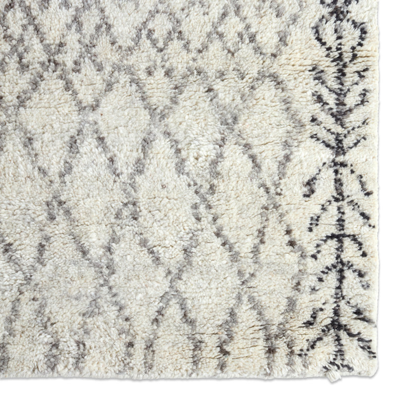 Jaipur Living  Zuri Hand-Knotted Geometric Ivory/ Brown Area Rug (12'X15'), Rectangle 12' x 15'