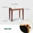 Walnut Color Red Oak Solid Wood Bedroom Vanity Stool With Off-White Seat Natural Wood Channel Stool-1051463897