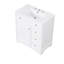 Meuble-lavabo simple autoportant blanc de 30 po avec lavabo et rangement en céramique