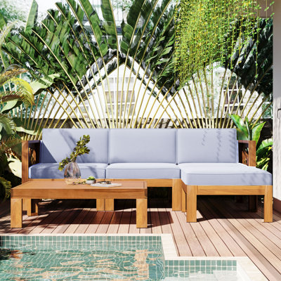 5 Piece Sectional Seating Group With Cushions by Gracie Oaks