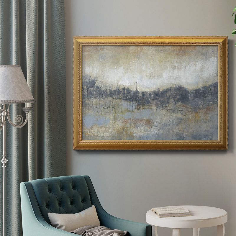 Toile encadrée de qualité supérieure Cool Grey Horizon I - prête à être accrochée