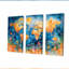 Carte du monde orange et bleu - ensemble de décoration murale carte du monde-107192250-107192244