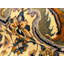 Tapis beige / bleu marine en laine et coton oriental noué à la main 7 pi 1 po x 10 pi 3 po Oriental