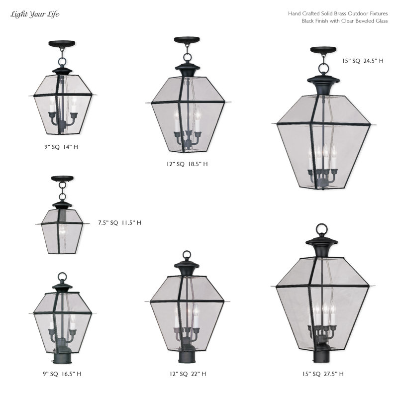 Tête de lanterne d'extérieur 4 lumières Amiree, Noir