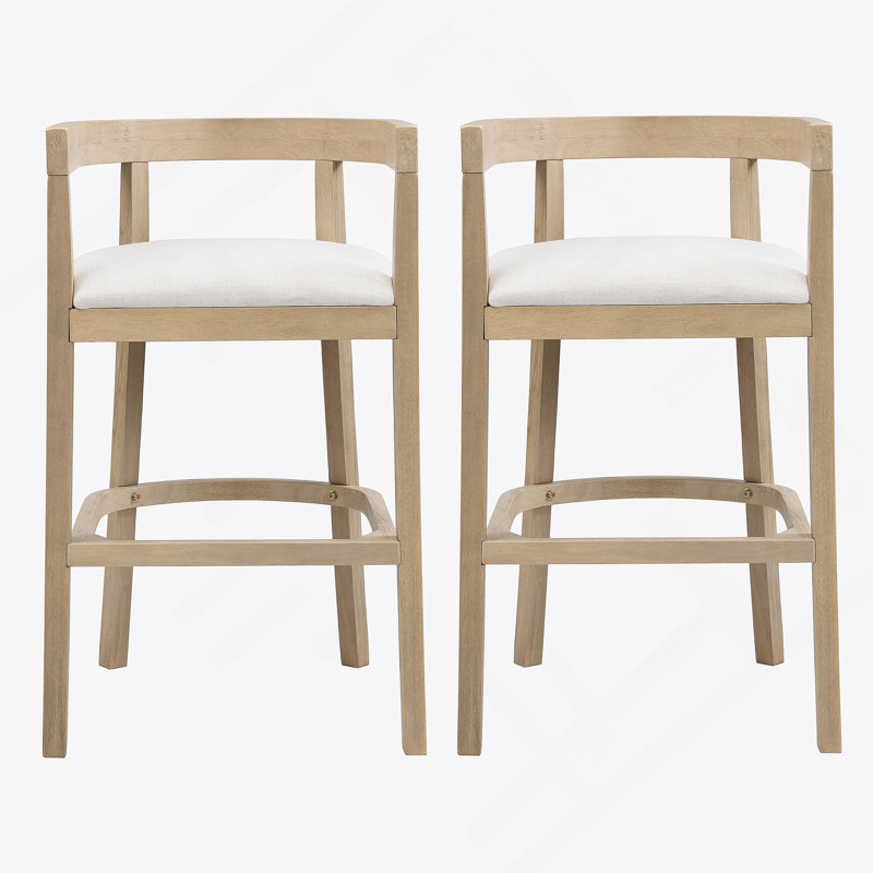 Tabourets de bar (ensemble de 2), Naturel