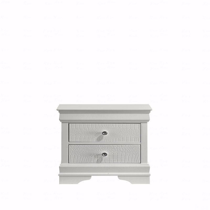Table de chevet 2 tiroirs Modern, Blanc