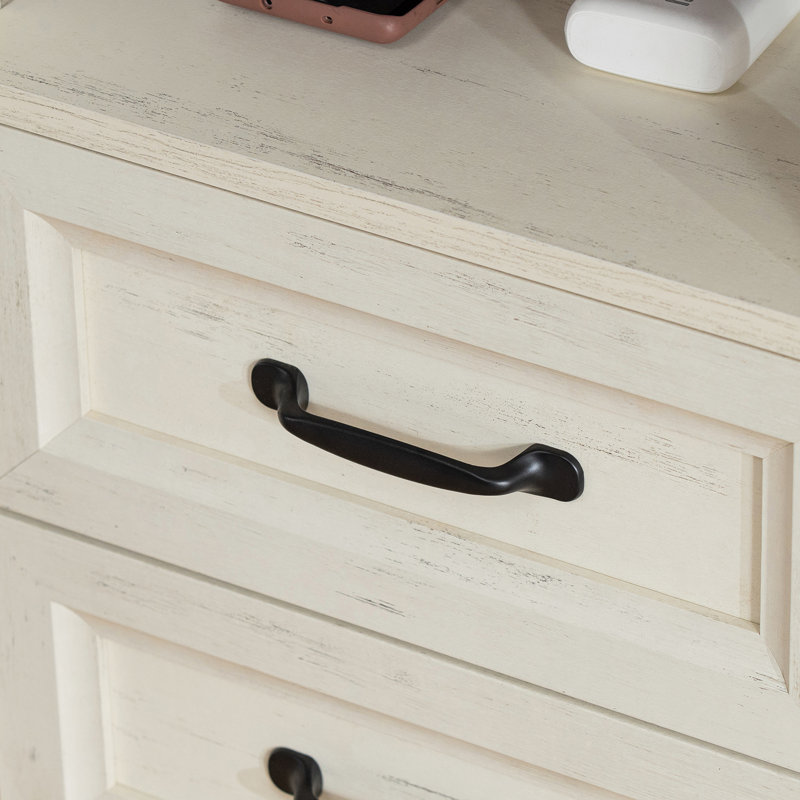 17.7'' W Farmhouse Nightstand With Charging Station
