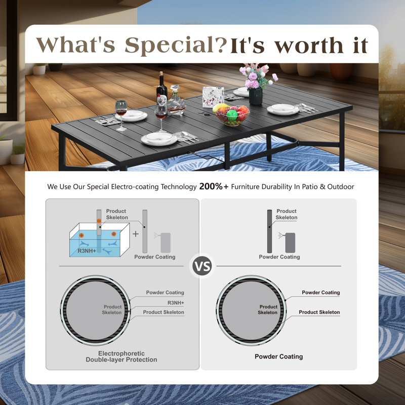 Alvardo Steel Dining Table