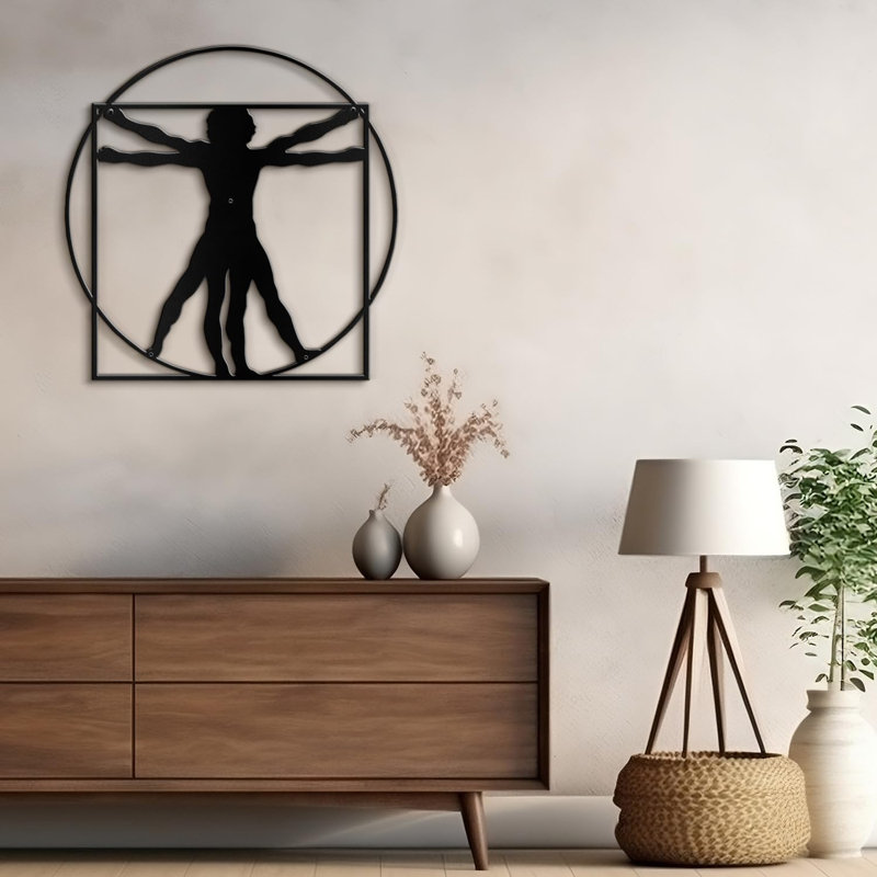 Décoration murale en métal, Noir, H 30 po x l 30 po x P 0,05 po