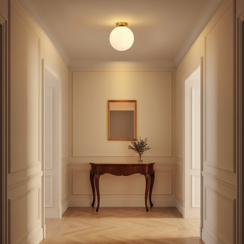 9.8 in. 1-Light Modern Globe Flush Mount
