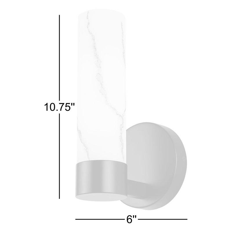 Ocarina 5,125 po Applique 1 lumière noire avec abat-jour en verre marbré