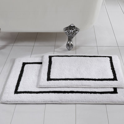 Modern Threads 2-Pack Reversible Contrast Stripe Bath Mat Set