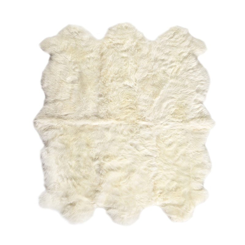 Lalo Sheepskin Area Rug in Cream, Novelty 4'5'' x 5'75''