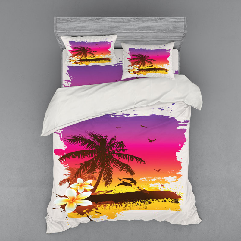 Coastal Polyester Duvet Cover, Queen Duvet Cover + 3 Additional Pieces