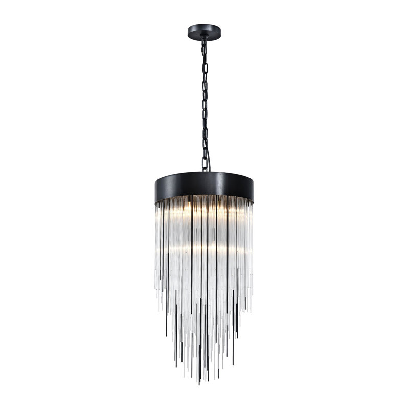 Lustre à 4 lumières Conyantham, Noir brossé satiné