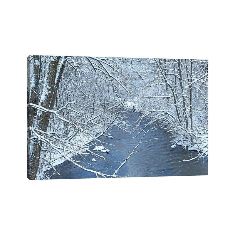 Fresh Snow On The Mecan River by Brian Wolf - Wrapped Canvas Print