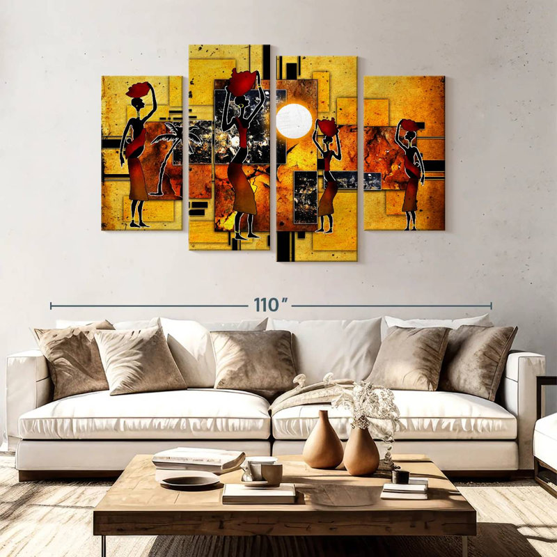 Leisha African Commune, 54" H x 84" W