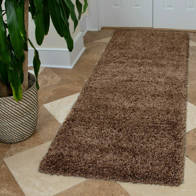 Aanuoluwa Solid Colour Shag 200cm X 290cm Area Rug