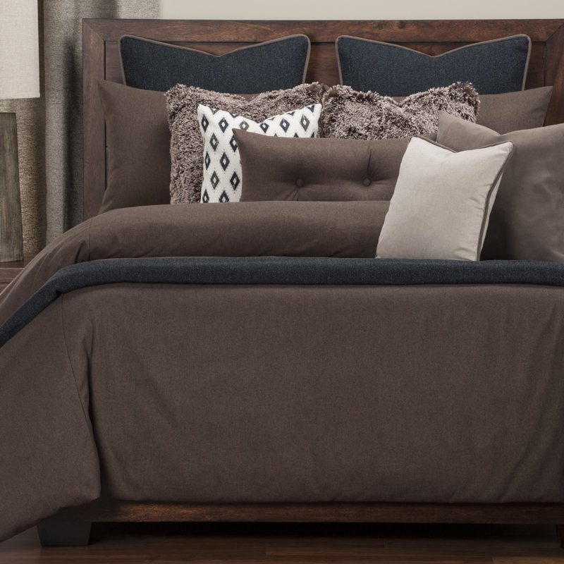 Camelhair Traditional Polyester Duvet Cover, California King, Coffee