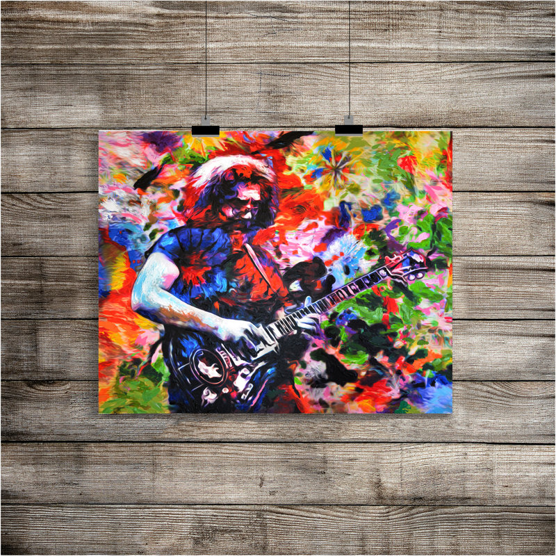 Jerry Garcia - The Grateful Dead - «Not Fade Away» - peinture sans cadre, H 11 po x l 14 po x P 0,1 po