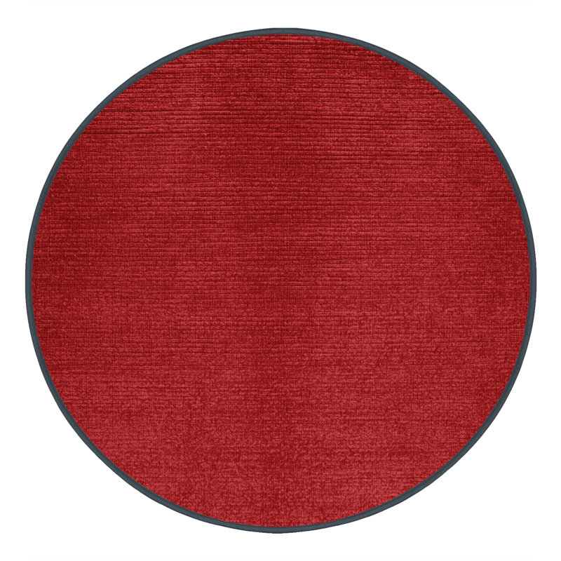 Machine Washable Solid Red Area Rug, Round 5'