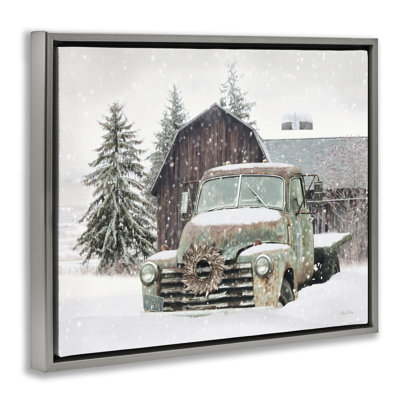 Camion et grange d'hiver rustique