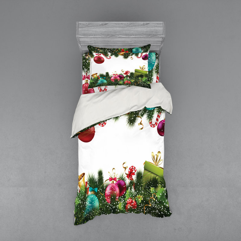 Ensemble de housse de couette verte / marron en microfibre moderne et contemporaine