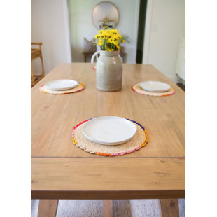 Jute No Pattern Round Placemat (Set of 4)