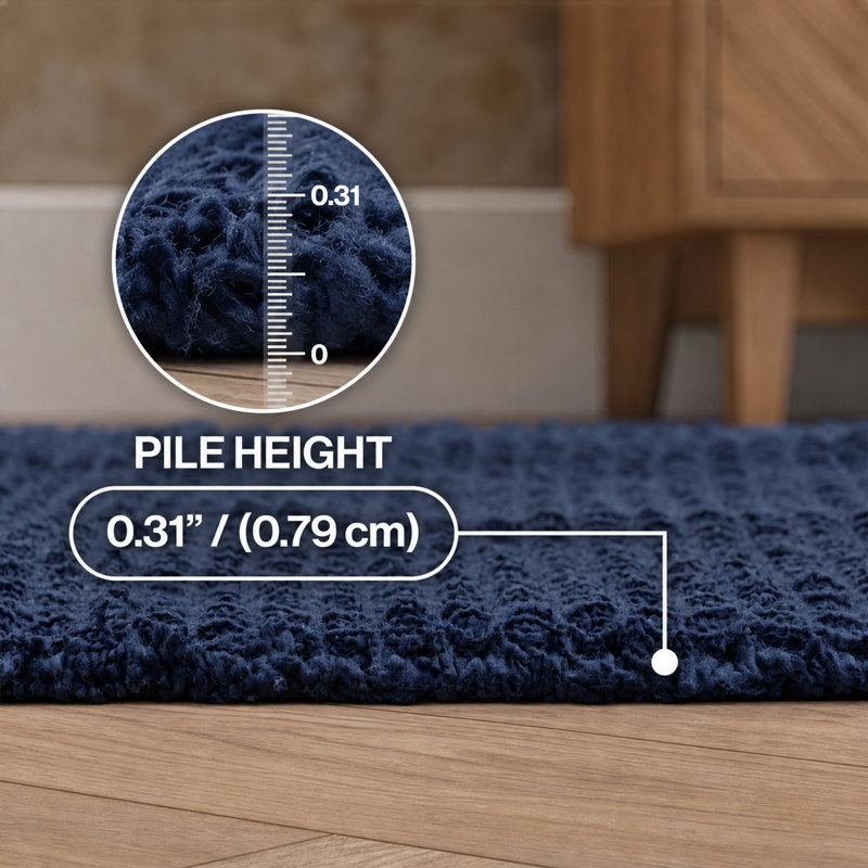 Tapis bleu marine antidérapant Gelato, Marine, L 24 po x L 48 po