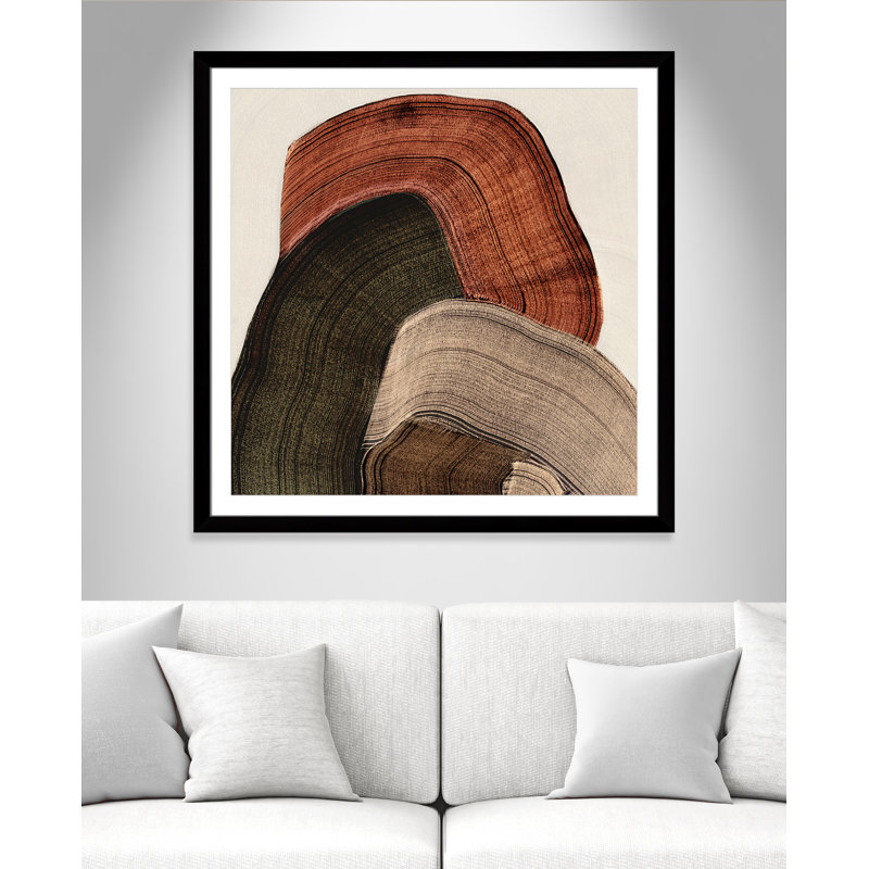 «Folded Earth I Print» par , Imprimé mat, 42.5'' W x 42.5'' H, Noir satiné