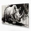 Faune, rhinocéros, art mural sur toile grise-2107316603