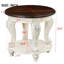 Table de bout ronde 22 pouces deux tons, canapé en bois massif avec tablette, table de coin de salon facile à assembler, plateau beige et espresso-717105387