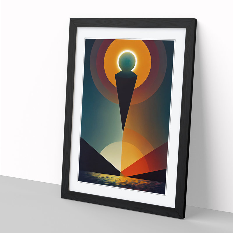 Sun Expressionism - Single Picture Frame Print, 64cm H x 46cm W x 2cm D, Black