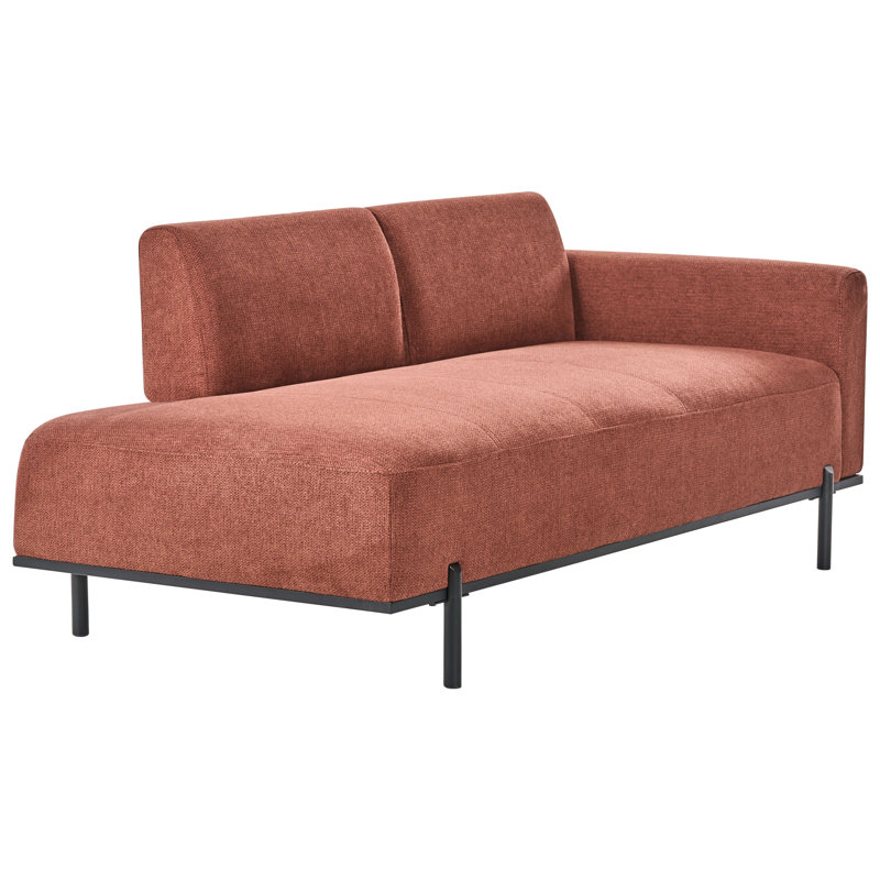 Upholstered Chaise Lounge, Red