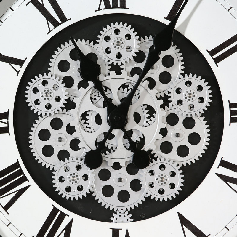 Fairman Metal Wall Clock, White/Black/Silver
