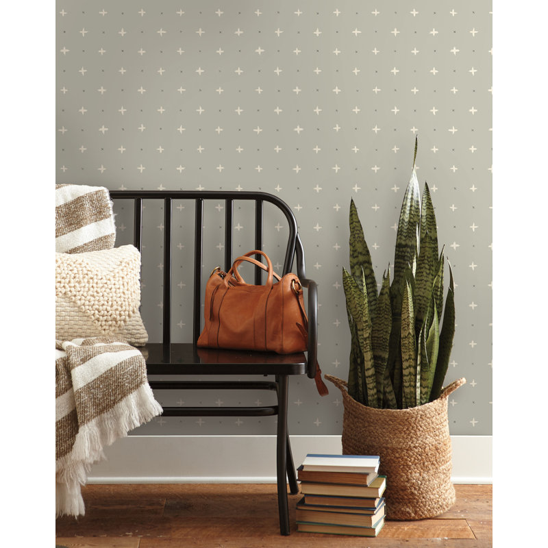Cross Stitch Wallpaper, Gray